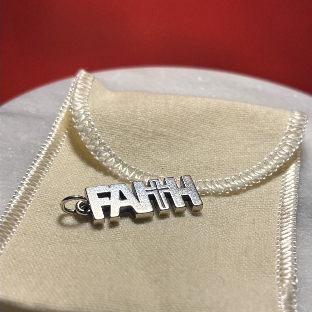 Retired James Avery Silver 'FAITH' Charm